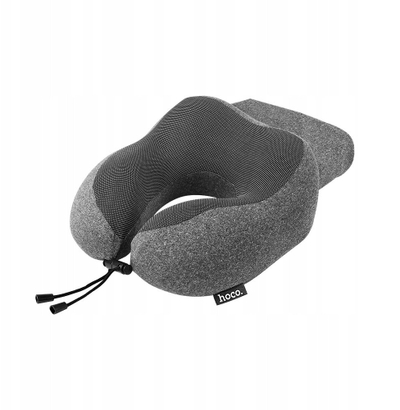 Jastëk udhëtimi Hoco HX70, në formë U, memory foam, i zi