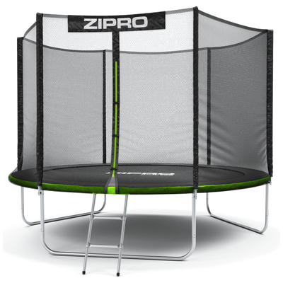 [OUTLET] Trampolinë me rrjetë të jashtme Zipro 10FT, 312 cm, e zezë/ gjelbër