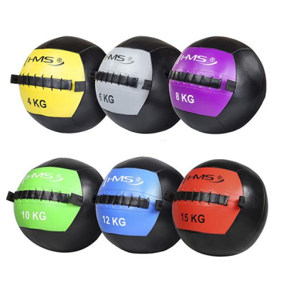 Top ushtrimesh HMS Wall Ball WLB, 10 kg, lëkurë sintetike, jeshil