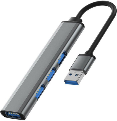 Hub USB Rozganik Slim, 3x USB 2.0, 1x USB 3.0, argjend