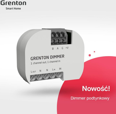Modul dimeri Grenton Dimmer Flush TF-Bus 2.0, 1 kanal dalje, 1 kanal hyrje, i bardhë