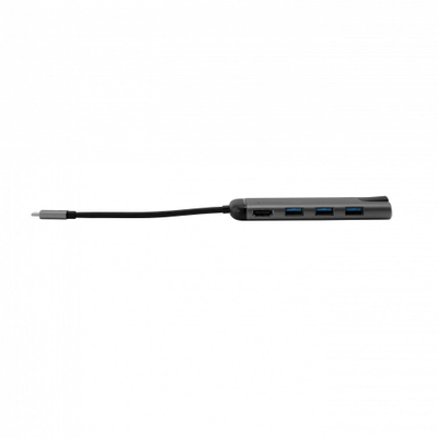 Hub USB C Verbatim 49142, Multiport, USB 3.0, HDMI, RJ45, gri