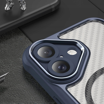 Mbështjellës Leading Series MagSafe, silikoni për iPhone 16, blu