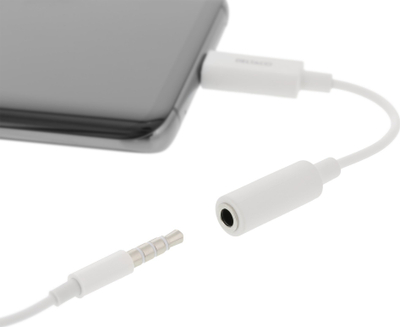 Adapter audio DELTACO USB C në 3.5mm, 10 cm, i bardhë