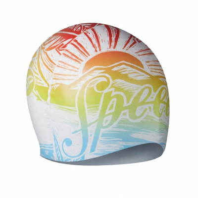 Kapelë noti për të rritur Speedo Adult Printed Silicone, silikon, portokalli blu