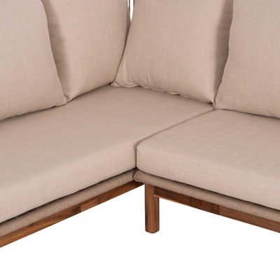 Set mobiljesh kopshti SANJI HM6223, këndor 3 pjesë, dru akacie alumin, bezhë