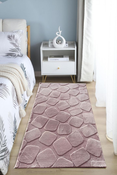 Qilim BRW Rug Stone, model 3D reliev, 80x150 cm, gri