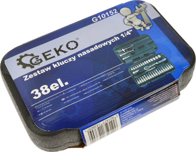 Set çelësash tubë GEKO 1/4", 38 pjesë, CrV, në kuti plastike