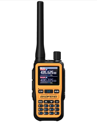 Radio me valë të shkurtra Baofeng UV-5R EU Mini, VHF UHF, Bluetooth, portokalli e zezë