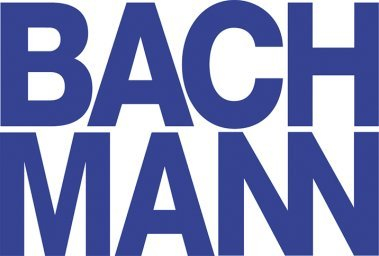 Logo Bachmann, ngjitës dekorativ, blu e bardhë