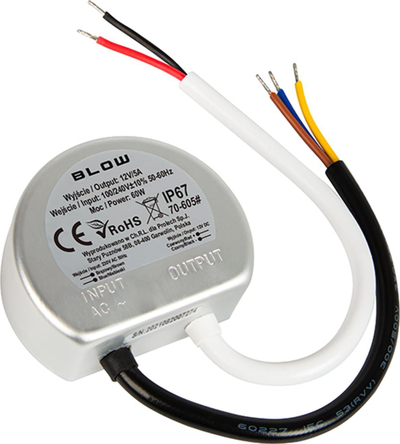 Furnizues energjie për LED FI60, 12V 5A 60W, IP67, metal