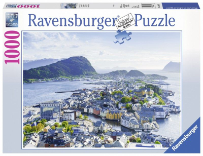 Puzzle Ravensburger View Over Lesund, 1000 pjesë, panoramë qyteti, shumëngjyrësh