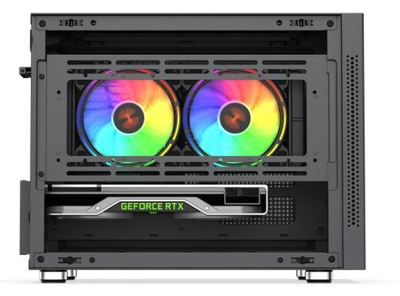 Kasa PC Krux Naos TG, micro ATX ITX, panel xhami i temperuar, e zezë