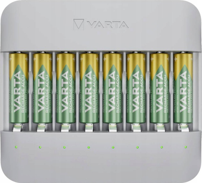 Karikues baterish Varta Eco Charger 57682101121, për AAA dhe AA, karikim i shpejtë, gri