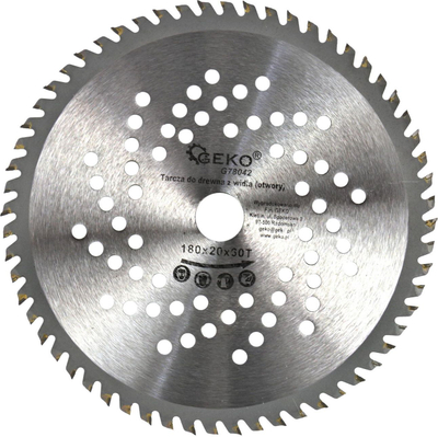 Кружен лист Geko Blade for wood 180, 180x20 mm, 60 карбидни заби, сива