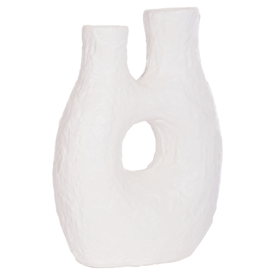 Vazo dekorative tavoline NAMENTIS HM4665.02L, terrakotë, 27×13.5×37 cm, e bardhë