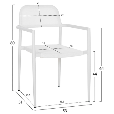 Kolltuk alumini Ronny 53x51x80Hcm (HM5998.02), bardhë