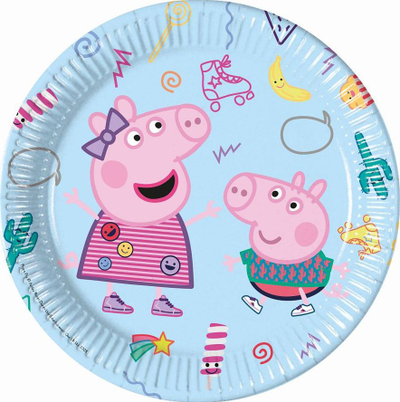 Pjata letre PROCOS Peppa Pig, 23 cm, 8 copë, pa plastikë