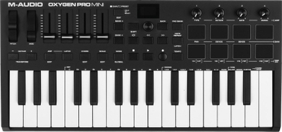 Keyboard MIDI M-Audio Oxygen Pro Mini, 32 taste të vogla, USB, i zi