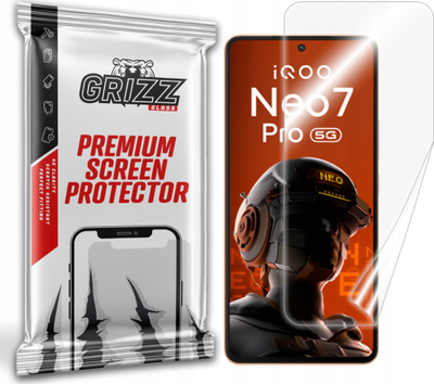 Folie mbrojtëse ekrani Grizz CeramicFilm për Vivo IQOO Neo 7 Pro, qeramike, transparencë e lartë