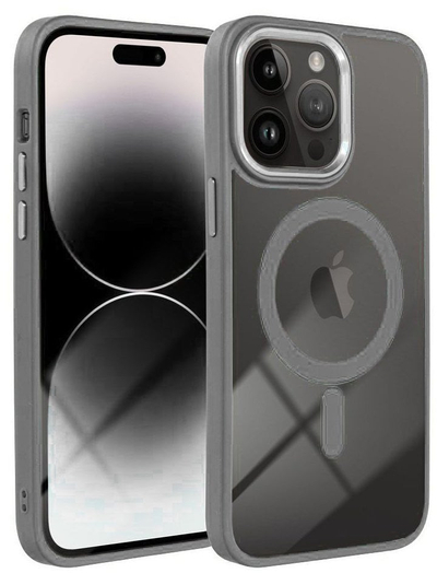 Kllëf telefoni Color Edge Mag Cover për iPhone 17 Air, MagSafe, gjysmë transparent, gri