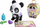 Lodër për lojëra me panda Panda Pamper Patz, 15 cm, me pelenë që ndërron ngjyrë, shumëngjyrëshe