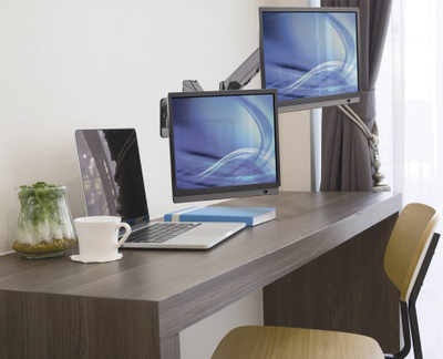Mbajtës muri Manhattan 461627, për 2 monitorë 17"-32", krah i rregullueshëm, i zi