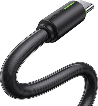 Kabllo USB Usams Yu Series, USB A në USB C, 1m, 3A, e zezë