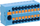 Bllok shpërndarës Phoenix Contact PTFIX 6/18X2,5 BU 3273376, montim në sipërfaqe, lidhje pa vidë, blu