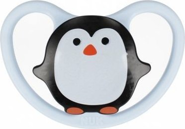 Qetësues për bebe NUK Space Penguin, silikon, anatomik, blu