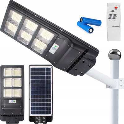 Lampë rruge diellore LED 270W, dritë e bardhë e ftohtë 6000K, IP65, ngjyrë e zezë