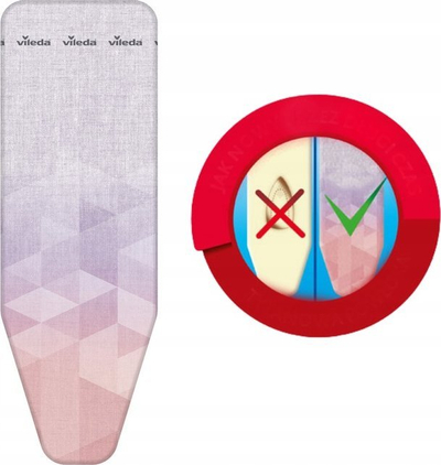 Mbulesë dërrase hekurosjeje Vileda Diamond, sistem Quick Fix, shtresë titan, gri