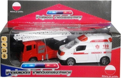 Set makina shpëtimi Swede, 2 copë, me zë dhe drita shumëngjyrëshe