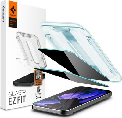Mbrojtës ekrani Spigen Glas TR EZ Fit Privacy, 2 copë, për Google Pixel 9 Pro dhe 9, transparent