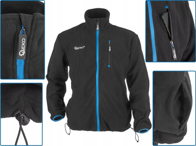 Jakne polar GEKO, 100% poliester 280g, madhësia XXXL, e zezë
