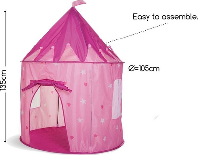 Шатор за игра BuitenSpeel Princess Castle GA095, 135cm, за деца, розова