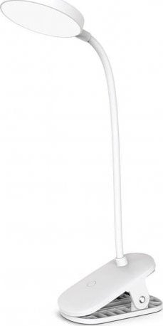 Lampë tavoline Colorway CW DL10FCB W, LED, me krah të lëvizshëm me kapëse, me bateri, e bardhë