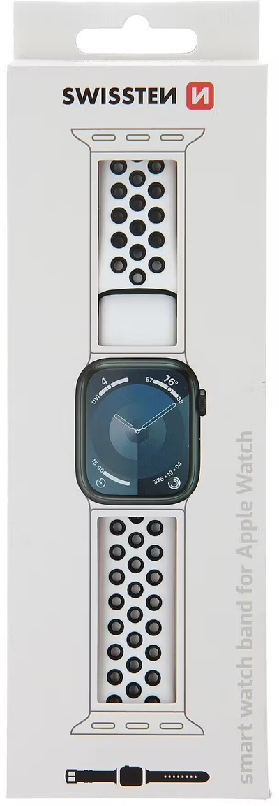 Rrip ore Swissten Silicone Band për Apple Watch, 38/40/41 mm, silikon, i zi