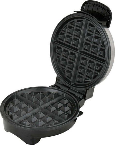 Aparat për waffle LUND Round Waffle Iron, 850W, pllaka jo ngjitëse, inox argjendt e zi