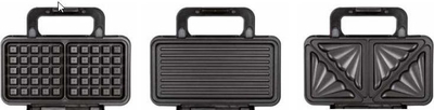 Toster për waffle MPM (MPO-43M), 1000W, i zi/i argjendtë