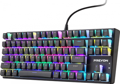 Set gaming Preyon Blue Blitz Claw PBBC87B dhe Falcon PFG27B, tastierë mekanike me kabllo, maus gaming me kabllo, i zi