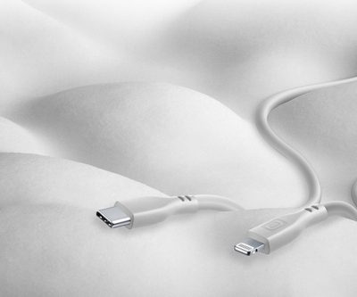 Kabllo USB C në Lightning Cellularline Soft Cable, 1.2m, MFi, gri