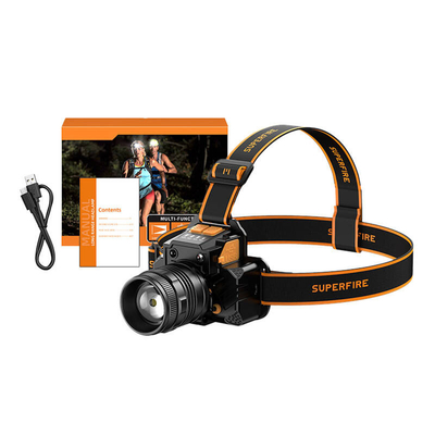 Dritë koke Superfire HL58, 350 lm, karikim USB, e zezë