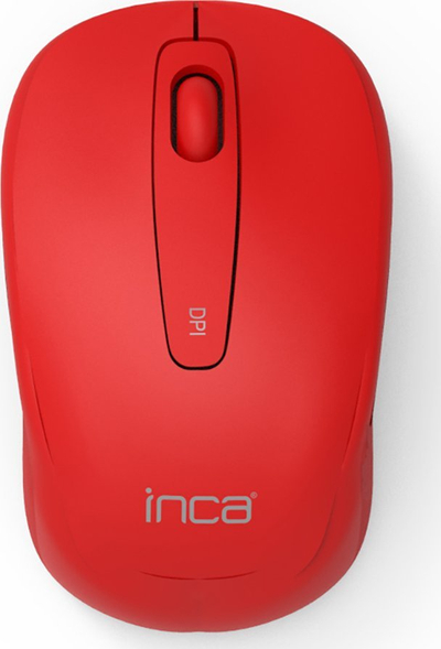 Mouse wireless Inca IWM-331RK, optik 1600 DPI, ambidextrous, i kuq