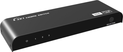 Ndërprës HDMI Techly me 3 porta, 4K 60Hz, HDR, i zi