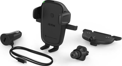 Mbajtëse telefoni për makinë iOttie Easy One Touch Wireless 2, karikim pa tela Qi, për CD edhe grilë, e zezë