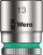 Kapak çeliku Wera 8790 HMA Zyklop, 1/4", gjashtëkëndor 12 mm, argjendtë