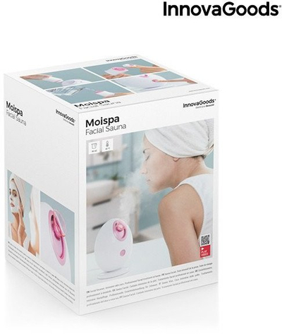 Електрична сауна за лице InnovaGoods Moispa, нано прскање, бела со розова