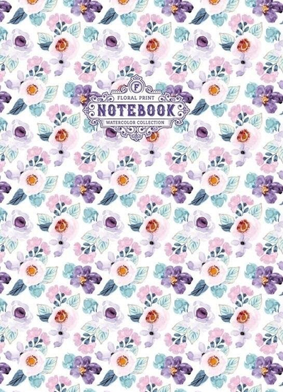 Fletore dekorative Fresh Flowers, 64 faqe, me katrorë, ngjyrë vjollcë