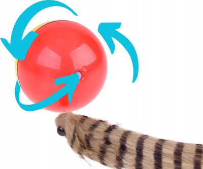 Lodër interaktive Beavers Ball, motor 360°, top 14 cm diametër, e kuqe me të verdhë